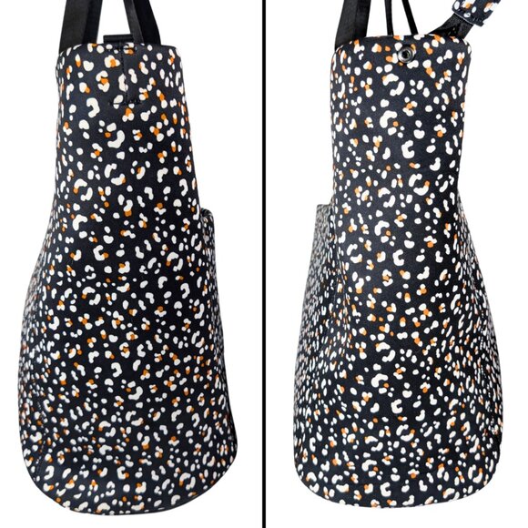 Shade & Shore XL Black Leopard Cheetah Print Neoprene Zip Beach Pool Tote Bag - Picture 3 of 8